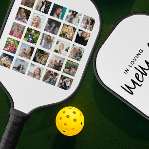 Modern In Loving Memory Photo Collage Pickleball Paddle