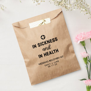 Modern IN SICKNESS AND HEALTH Wedding Recovery  Favour Bag