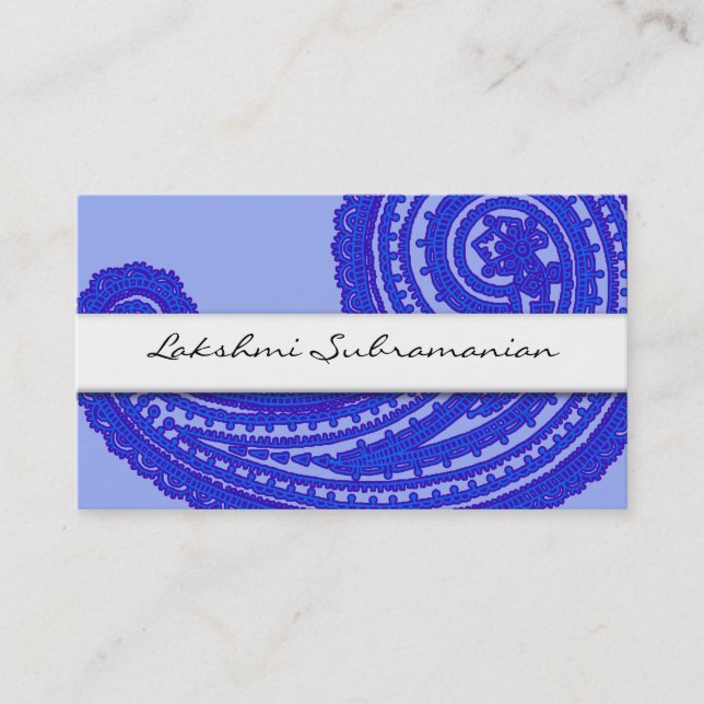 Modern India Paisley Business Cards (Front)