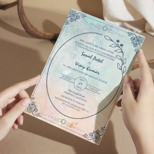Modern Indian Hindu Wedding Beautiful Invitation