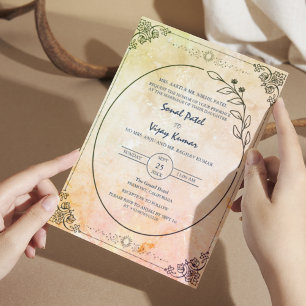 Modern Indian Hindu Wedding Beautiful Invitation