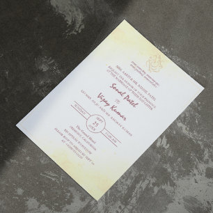 Modern Indian Hindu Wedding Ganesha Logo Minimal Invitation