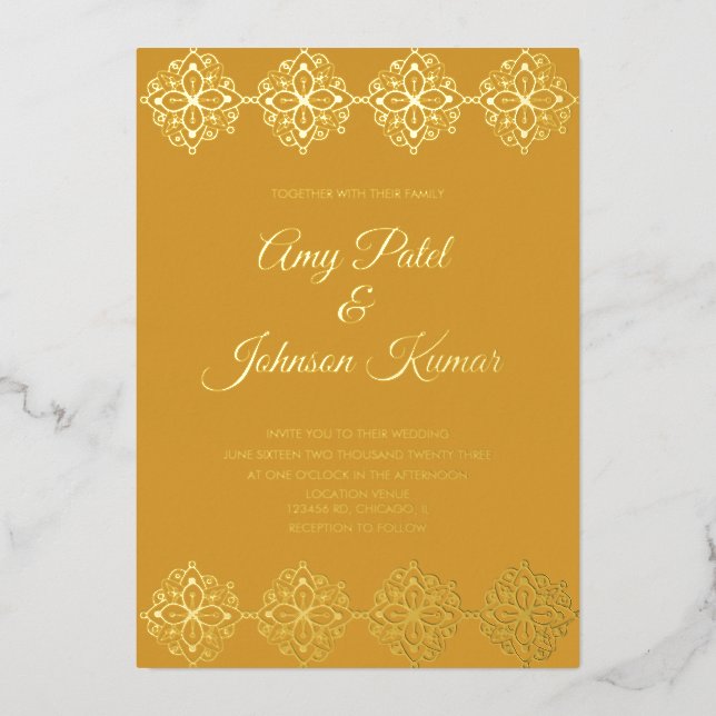 Modern Indian Mandala Border Wedding Pressed  (Front)