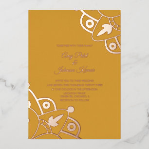 Modern Indian Mandala Mustard  Wedding Pressed  