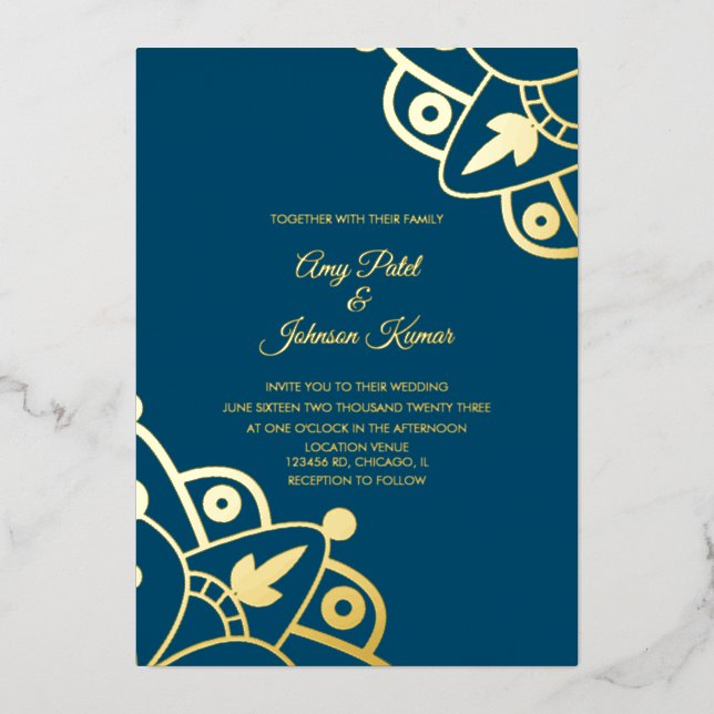 Modern Indian Mandala Wedding Pressed   (Front)