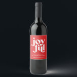 Modern indie Christmas typography red and white Wine Label<br><div class="desc">Modern minimal indie Christmas typography red and white design. Colours came be changed. Part of a graphic typography holiday collection.</div>