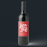 Modern indie Christmas typography red and white Wine Label<br><div class="desc">Modern minimal indie Christmas typography red and white design. Colours came be changed. Part of a graphic typography holiday collection.</div>