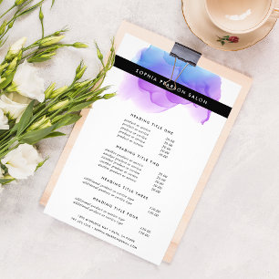 Modern Indigo Watercolor Pricing & Services Flyer