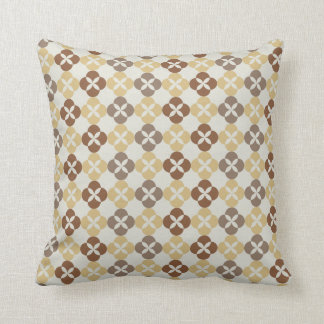 Modern Indonesia Javanese Batik "Kawung" - Mocha Throw Pillow