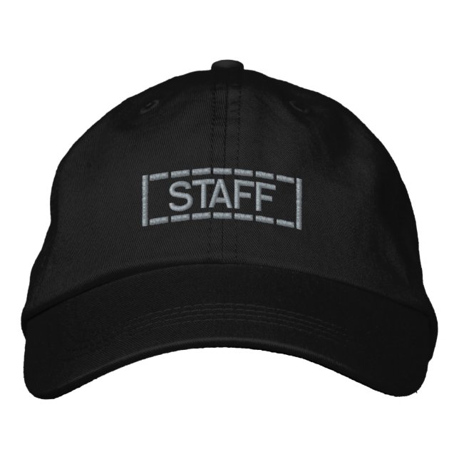 Modern Industrial Dashed Box Logo Custom Text Embroidered Hat (Front)