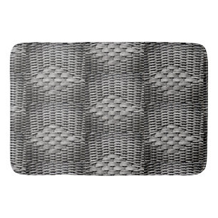 Modern Industrial Metal Weave Pattern  Bath Mat