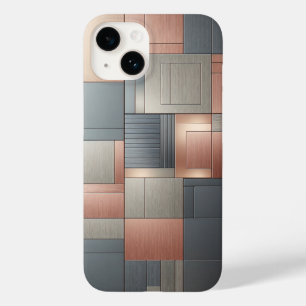 Modern Industrial Metallic Block Pattern Copper an Case-Mate iPhone 14 Case