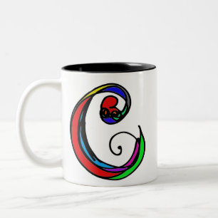 Modern Initial Custom Coffee Cup with Letter C