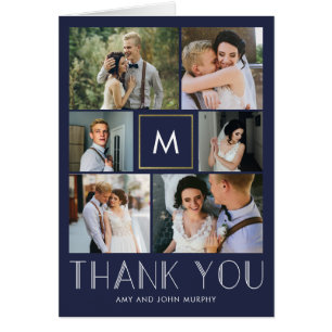 Modern Initial EDITABLE COLOR Thank You Card