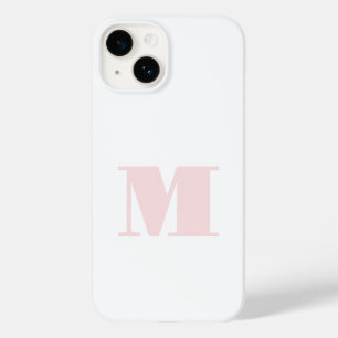 Modern Initial Monogram Blush Pink Case-Mate iPhone 14 Case