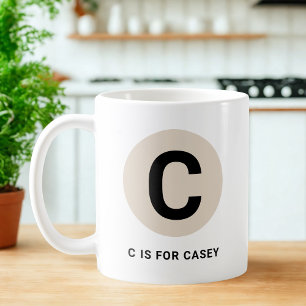 Modern Initial Mug – “C is for [Name]” Design