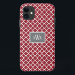 Modern Initials iPhone Cases (Grey/Red)<br><div class="desc"></div>