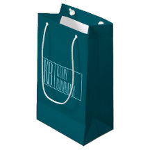 Modern Initials & Name | Dark Teal & Light Blue