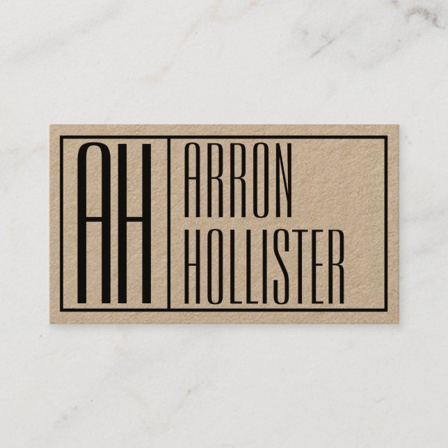 Modern Initials & Name Logo Business Card (Front)