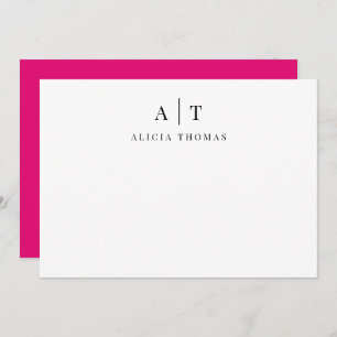 Modern Initials Personalized Stationery Holiday Card