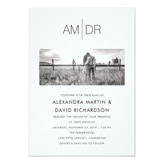 Modern Initials | Photo Wedding Invitation