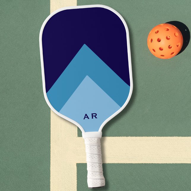 Modern Initials Professional Monogrammed Dark Blue Pickleball Paddle (Creator Uploaded)