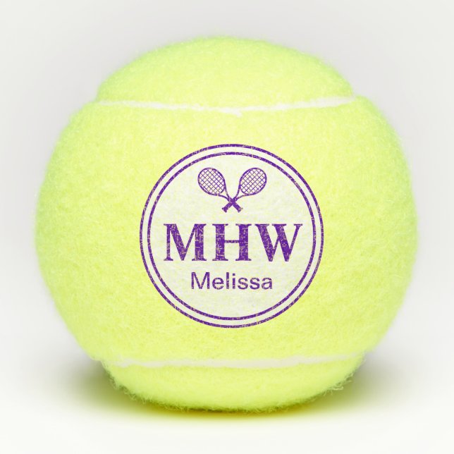 Modern Initials Tennis Balls (Front)