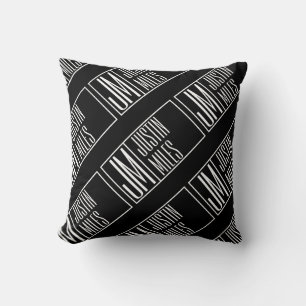 Modern Initials with Name Monogram Pattern Throw Pillow
