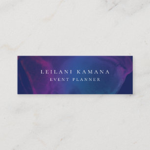 Modern Ink Blotch Blue Mini Business Card