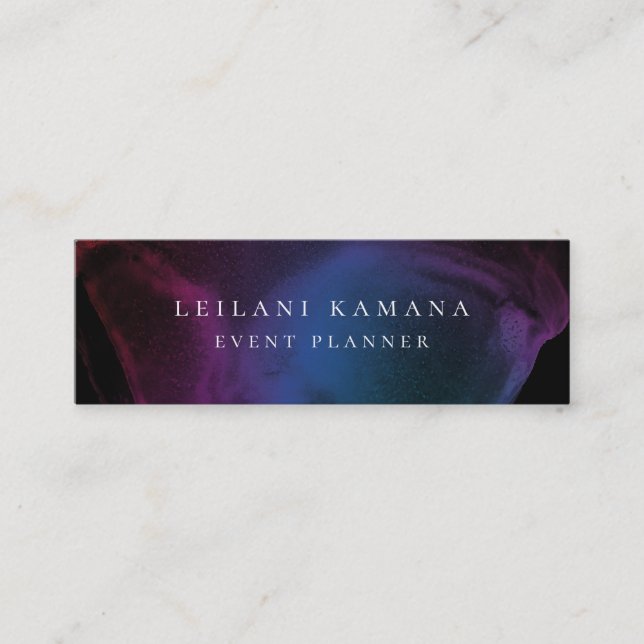 Modern Ink Blotch Mini Business Card (Front)