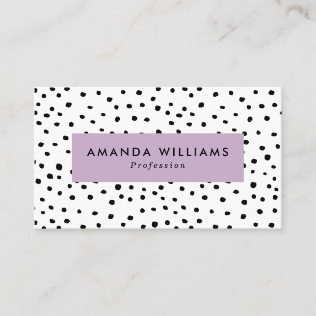 Modern Ink Dots Patterned Business Card (Front)