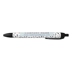 Modern Ink Dots Patterned Company/Event Black Ink Pen