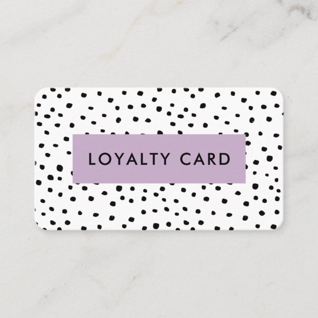 Modern Ink Dots Patterned Loyalty Card (Front)