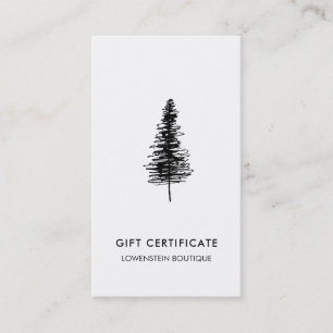Modern Inked Christmas Tree Gift Certificate