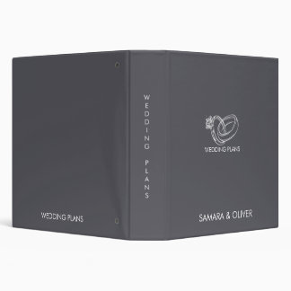Modern Inscription Wedding Ring on Elegant Wedding Binder