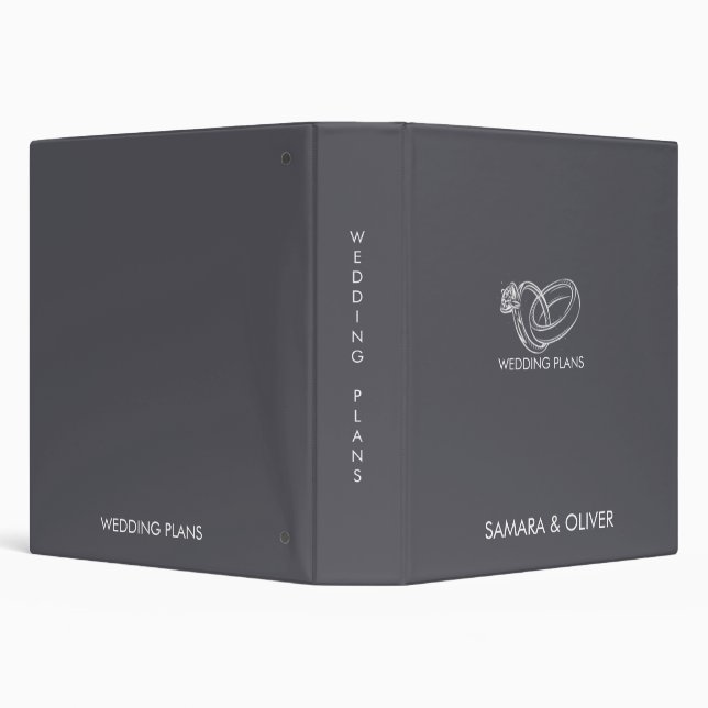 Modern Inscription Wedding Ring on Elegant Wedding Binder (Background)
