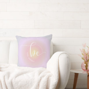 Modern Inspirational Quote Lavender Be An Angel Throw Pillow