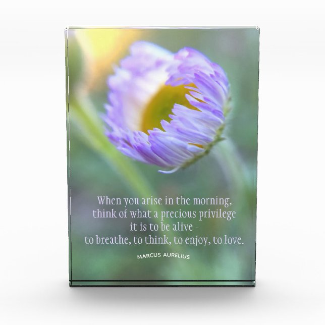 Modern Inspirational Quote Typography Floral Photo (Front)