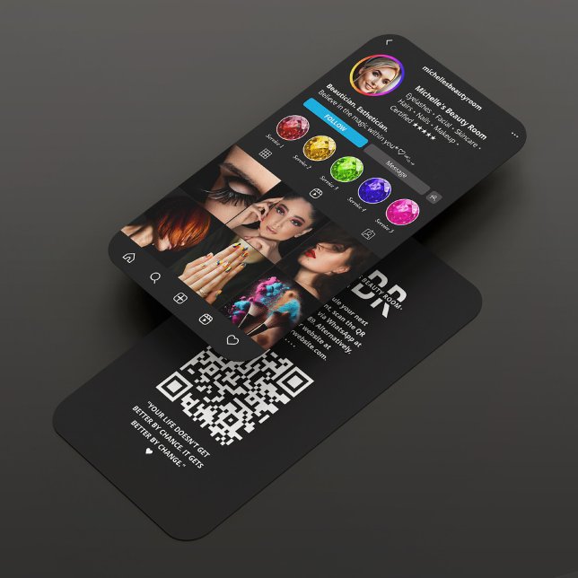 Modern Instagram Monogram Professional Black White Business Card (Modern Instagram Monogram Professional Black White Business Card
)