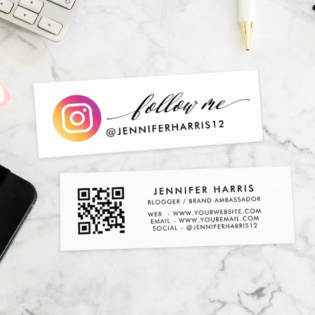 Modern Instagram Qr Code Mini Business Card (Creator Uploaded)