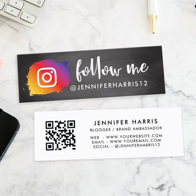 Modern Instagram Qr Code Mini Business Card (Creator Uploaded)