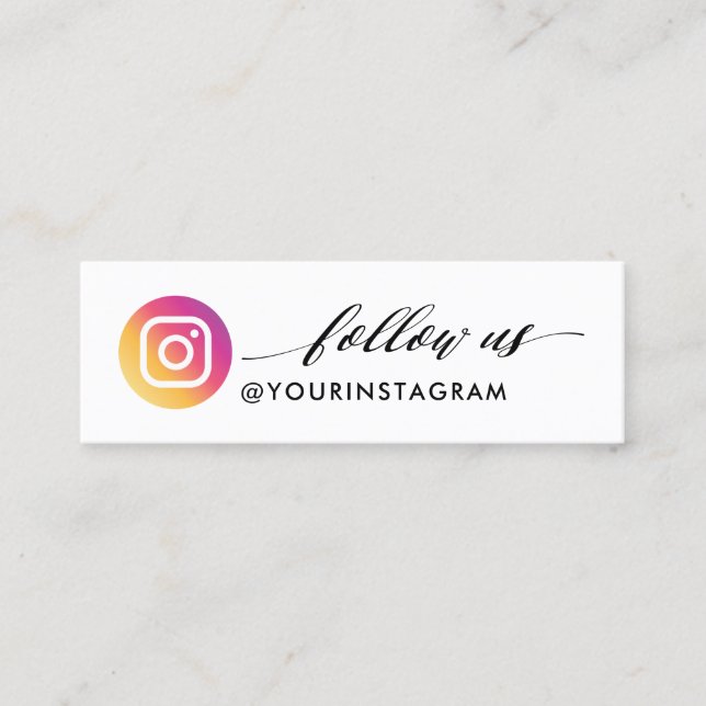 Modern Instagram Qr Code Mini Business Card (Front)