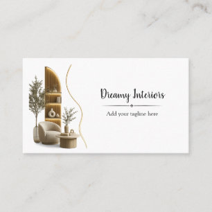 Modern Interior Design Company QR Code Business Card