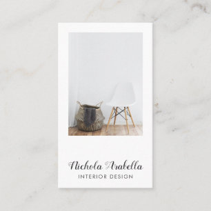 Modern Interior Designer Photo Business Card
