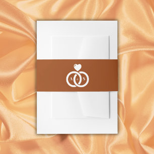 Modern Interlocking Rings Wedding Invitation Belly Band