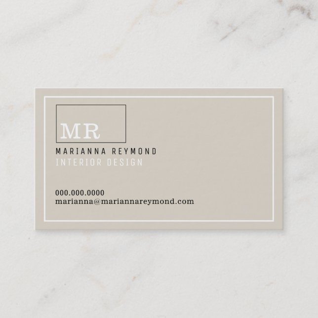 modern introduction contact-card, interior design calling card (Front)