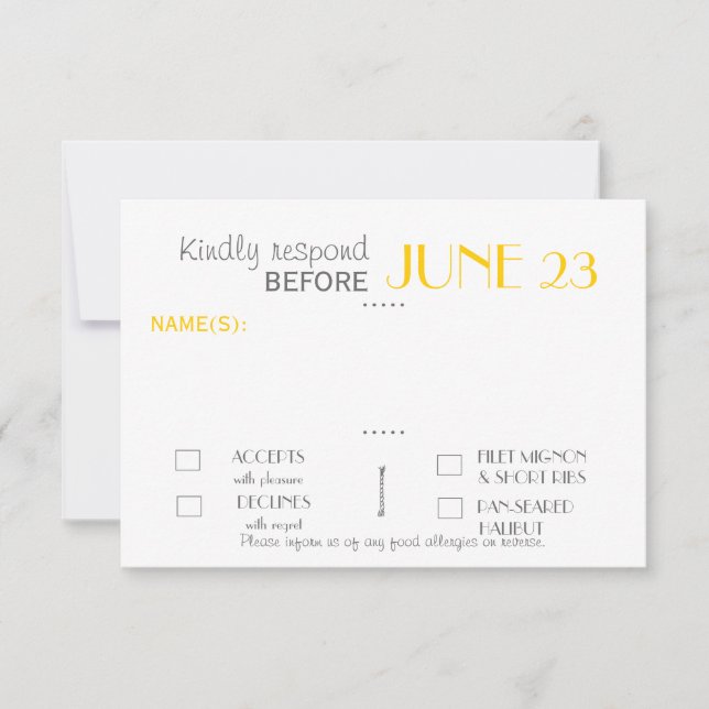 Modern Invitation Suite Response Card (Front)