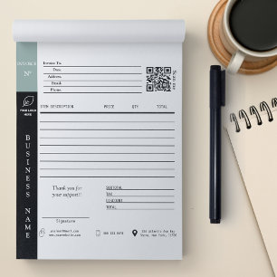 Modern Invoice Sales Receipt Small Business Notepad