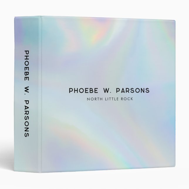 Modern Iridescent Minimalist Holographic Binder (Front/Spine)