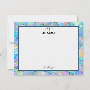 Modern Iridescent Mosaic Personalized "Thank You" Card